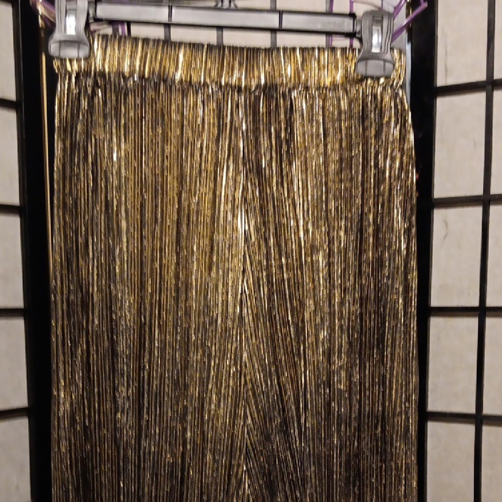 Gold Pleated Skirt